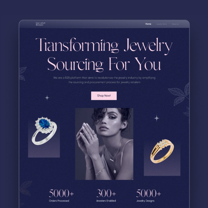 Blue Velvet jewelry sourcing site
